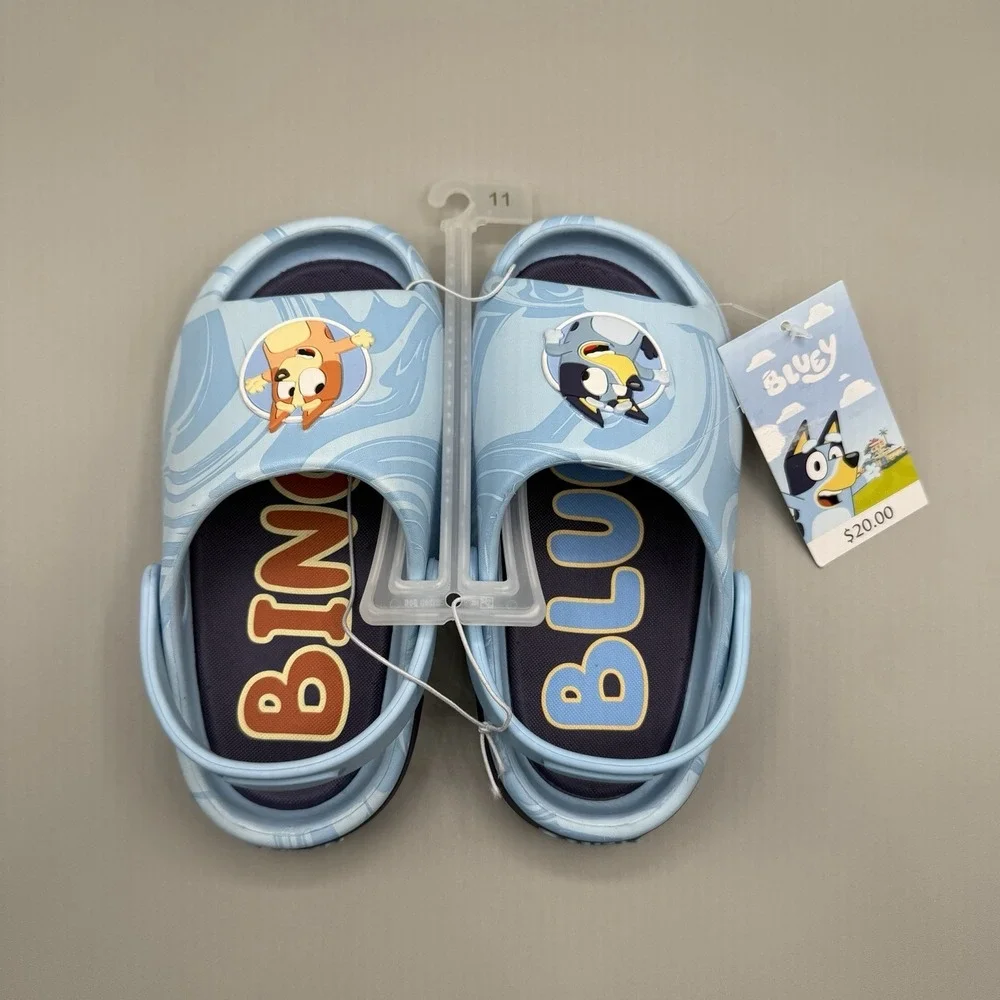 NWT Bluey & Bingo Toddler Mismatch Slides Sandals Ground‎ Up Size 11 Boys Girls